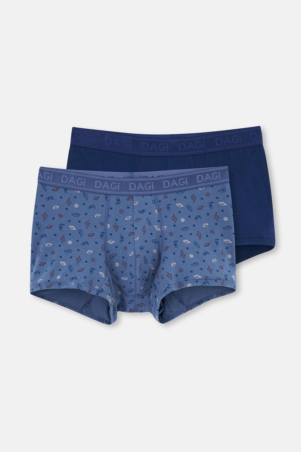 Mavi 2'li Desenli Micro Modal Boxer