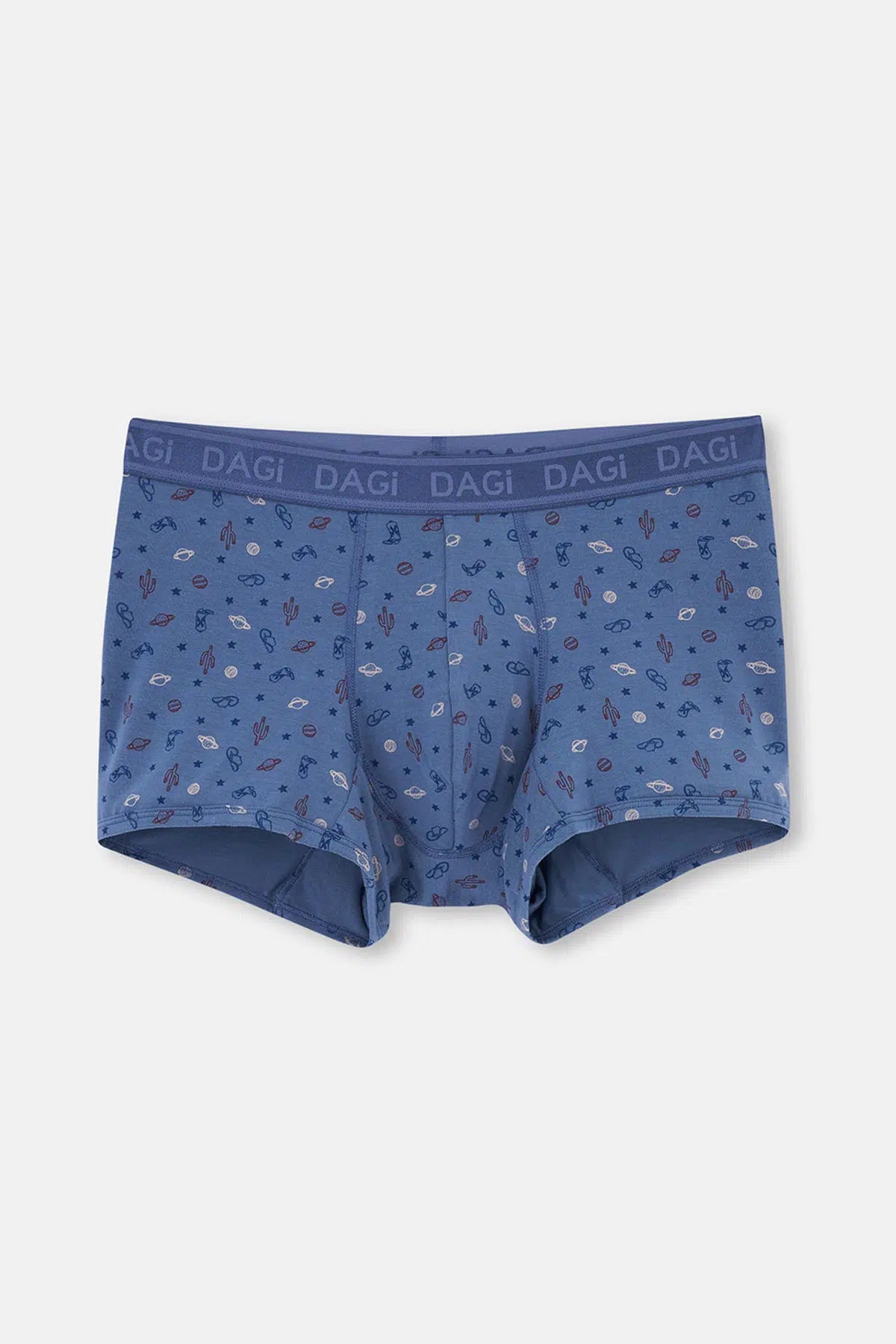 Mavi 2'li Desenli Micro Modal Boxer
