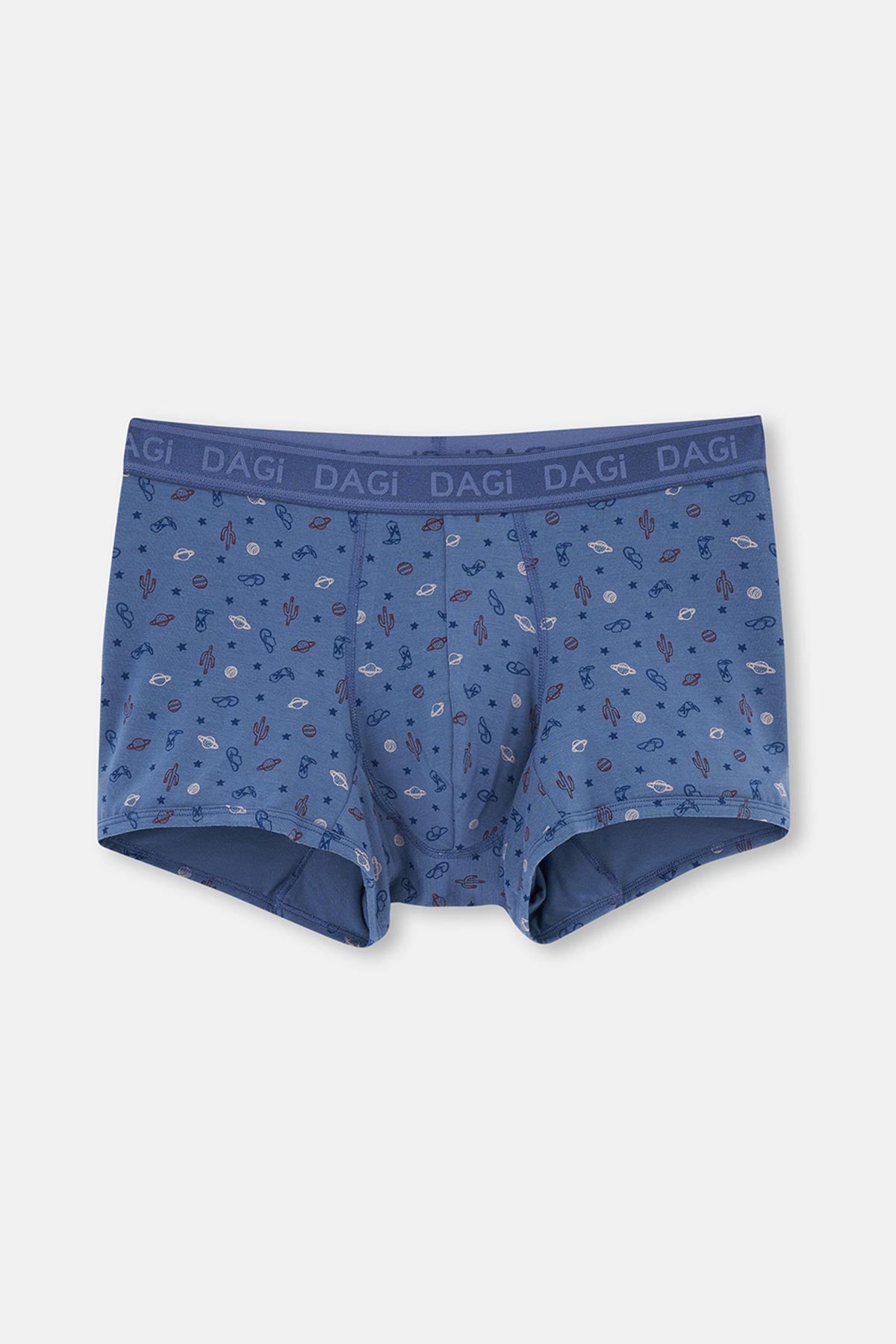 Mavi 2'li Desenli Micro Modal Boxer