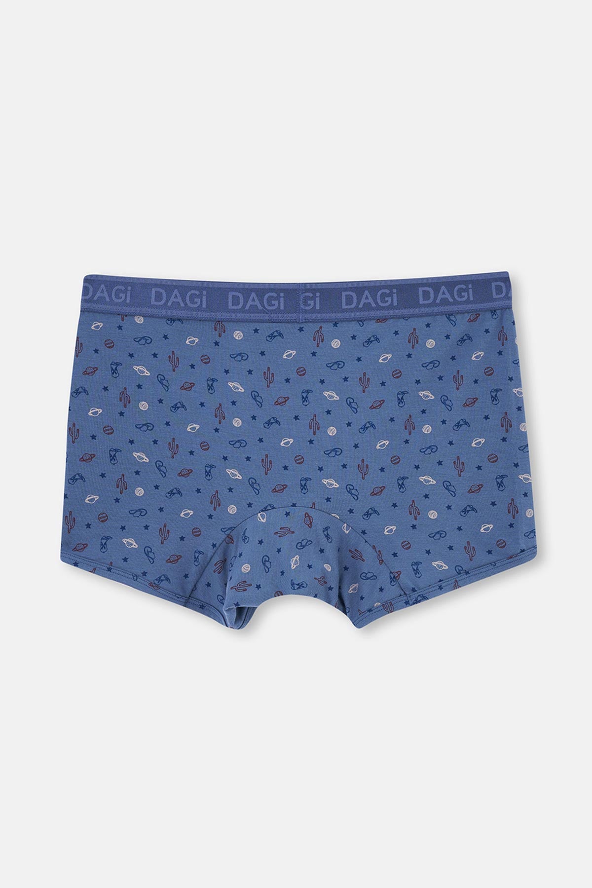 Mavi 2'li Desenli Micro Modal Boxer