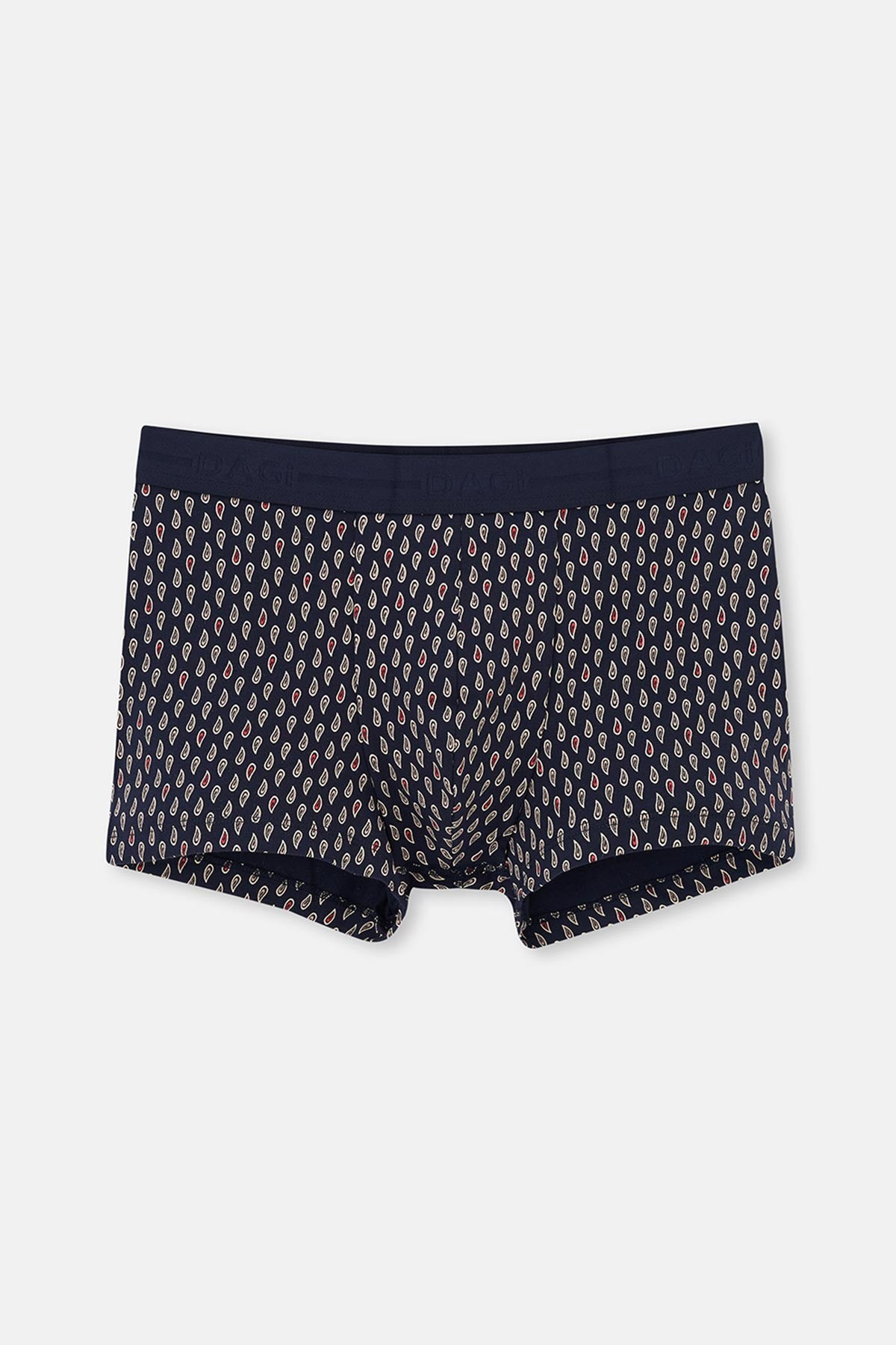 Kırmızı-Lacivert 2'li Desenli Pamuk Boxer