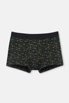Siyah Desenli Pamuk Boxer