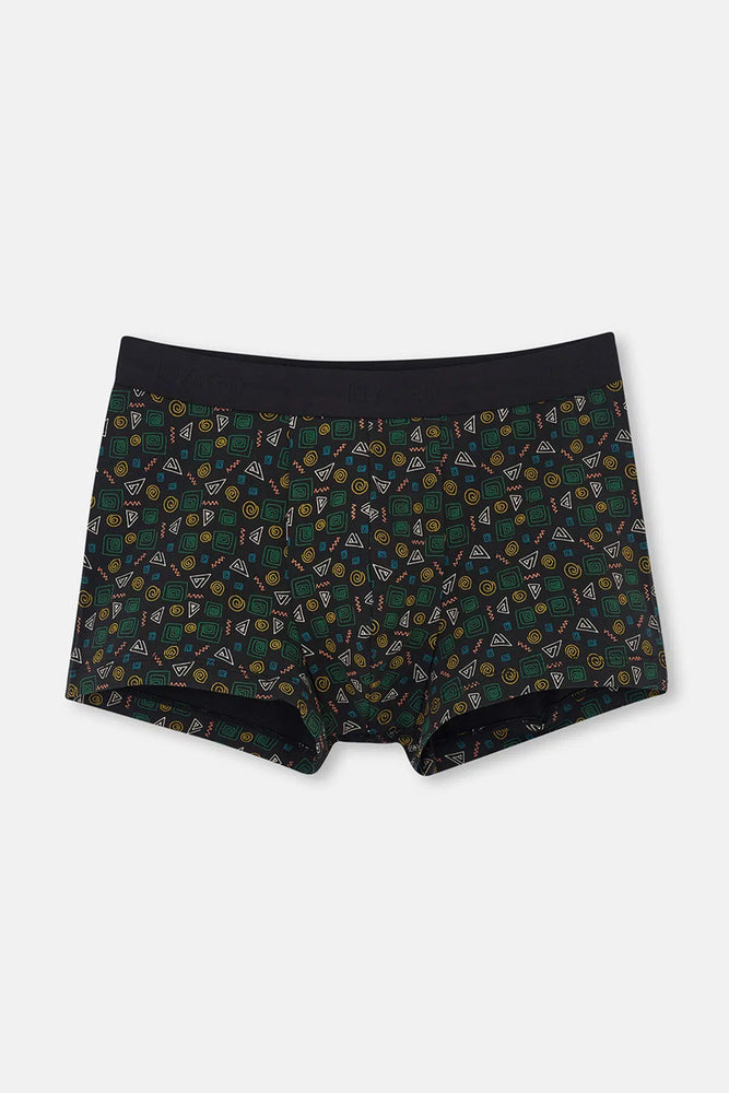 Siyah Desenli Pamuk Boxer
