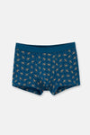 Koyu Mavi 2'li Desenli Pamuk Boxer
