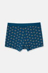 Koyu Mavi 2'li Desenli Pamuk Boxer
