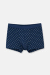 Lacivert-Mavi 2'li Desenli Pamuk Boxer