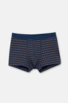 Lacivert Desenli Pamuk Boxer