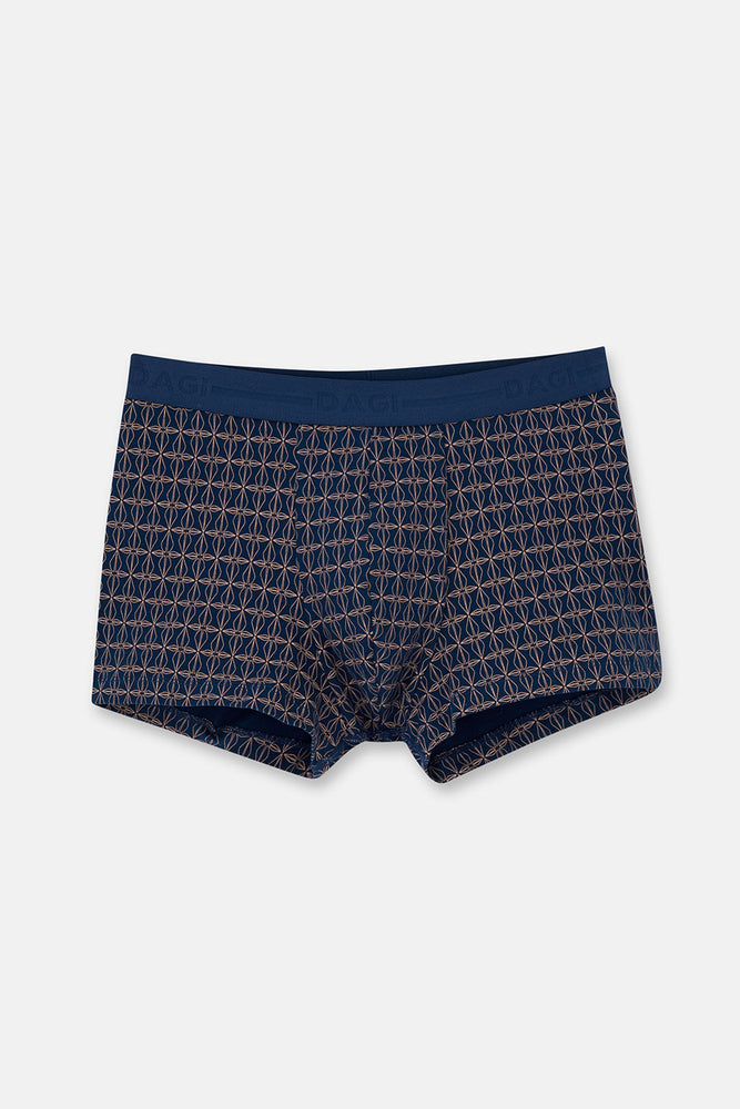 Lacivert Desenli Pamuk Boxer