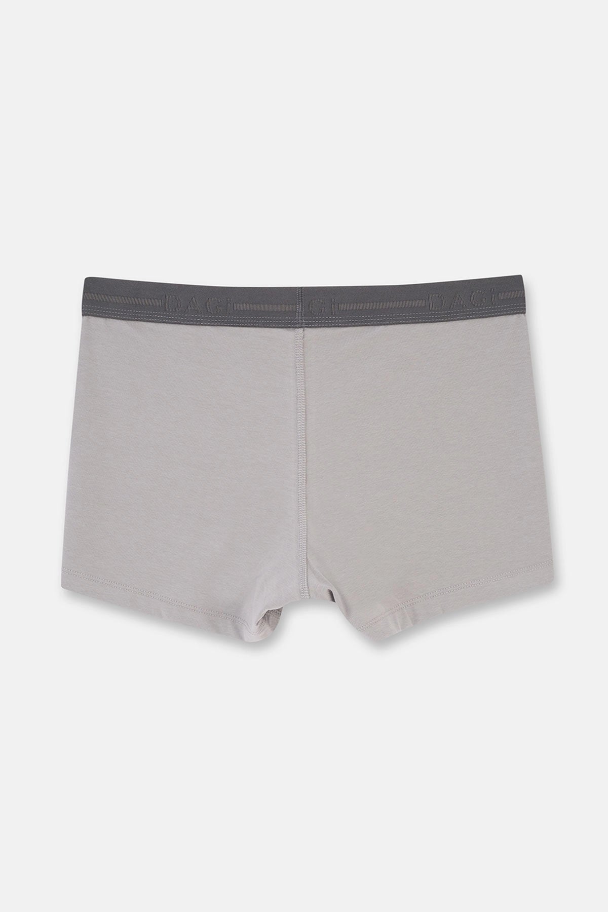 Gri 5210 3'lü Düz Pamuk Boxer