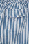 Indigo-Beyaz Çizgili Kısa Şort
