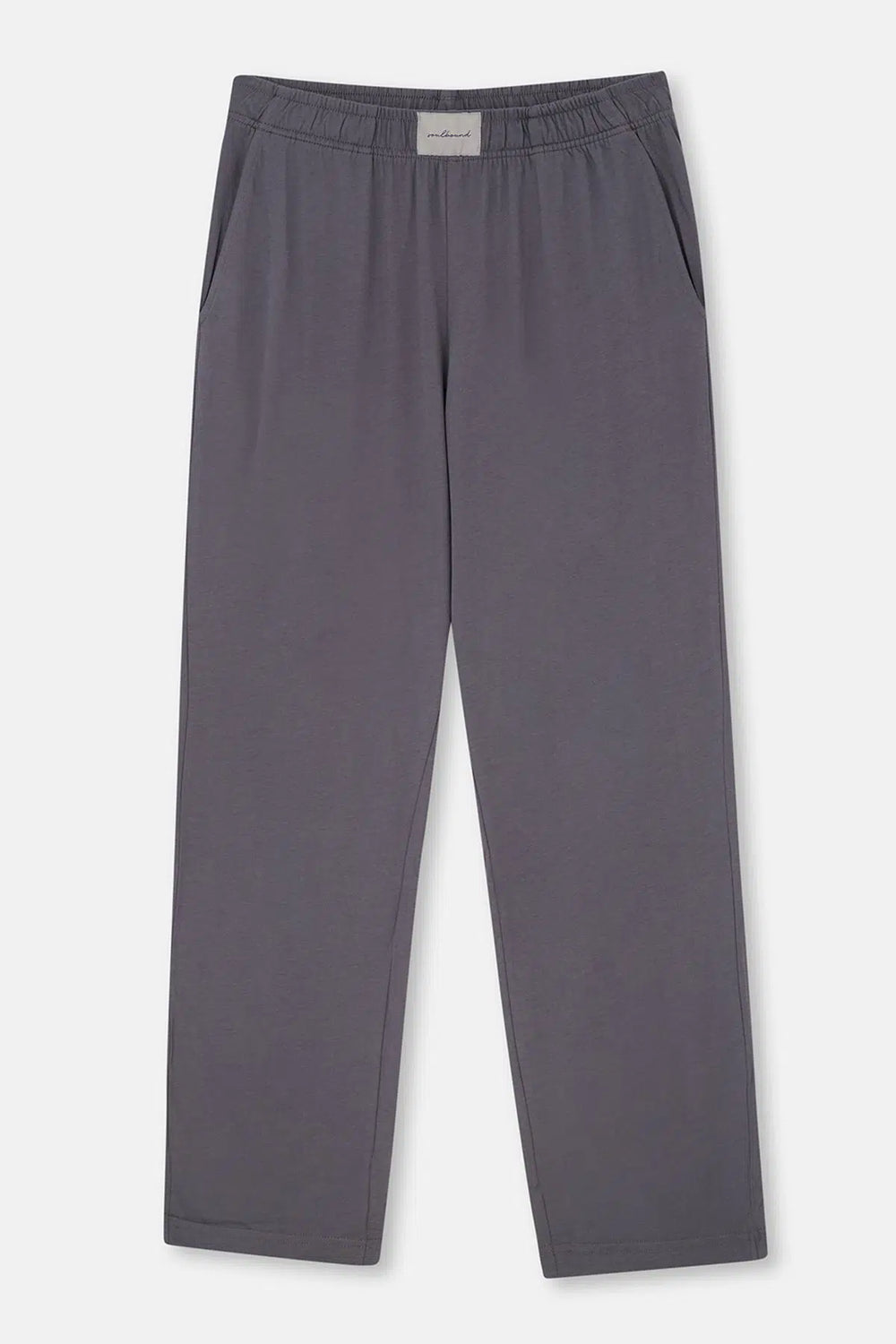 Gri–Yeşil Düz Paça Dokuma Etiket Detaylı Penye Modal Ikili Pantolon