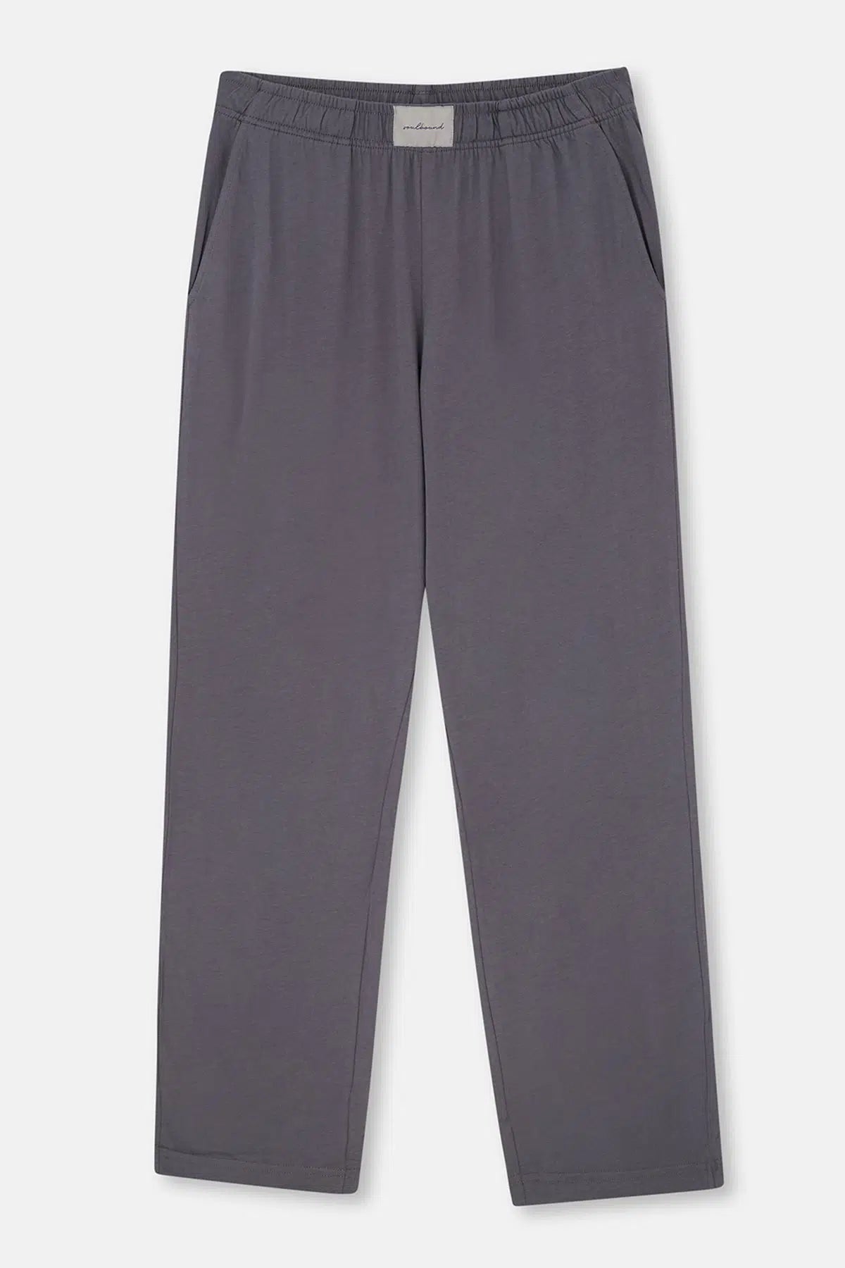 Gri–Yeşil Düz Paça Dokuma Etiket Detaylı Penye Modal Ikili Pantolon