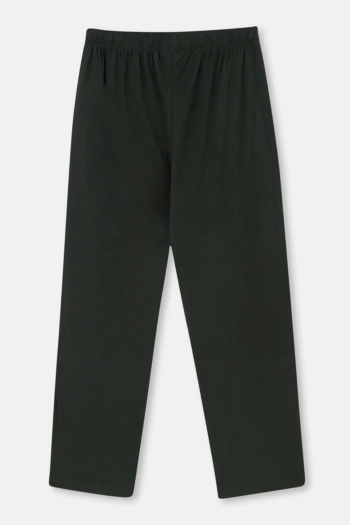 Gri–Yeşil Düz Paça Dokuma Etiket Detaylı Penye Modal Ikili Pantolon