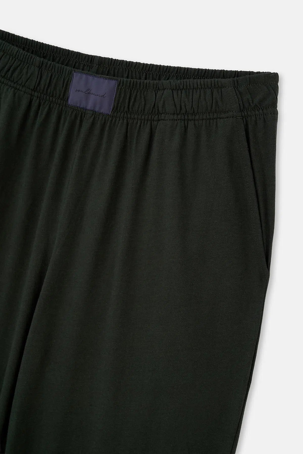 Gri–Yeşil Düz Paça Dokuma Etiket Detaylı Penye Modal Ikili Pantolon