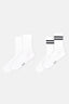 Beyaz Erkek Çizgi Desenli Spor Çorap 2'li