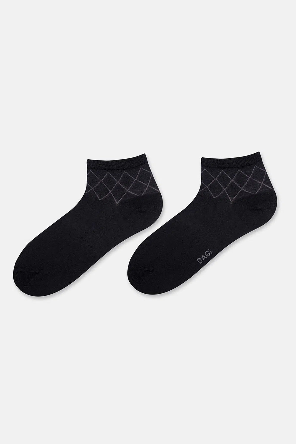 Siyah Erkek 2'li Bambu Baklava Desen Quarter Çorap