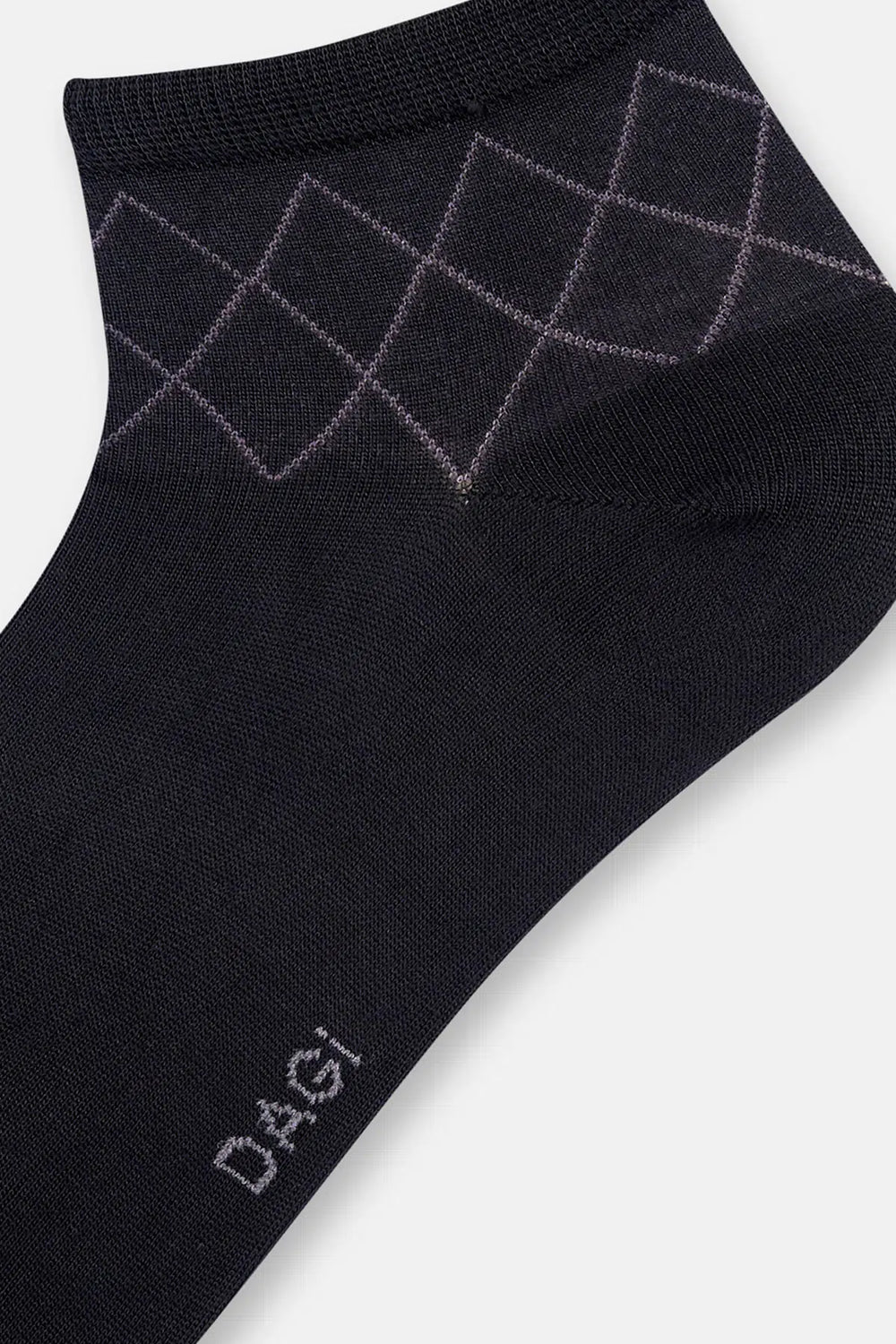 Siyah Erkek 2'li Bambu Baklava Desen Quarter Çorap