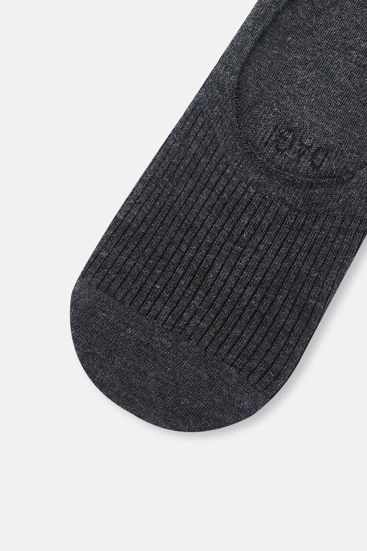 Siyah-Antrasit Melanj Erkek 2'li Çizgi Desen Görünmez Çorap