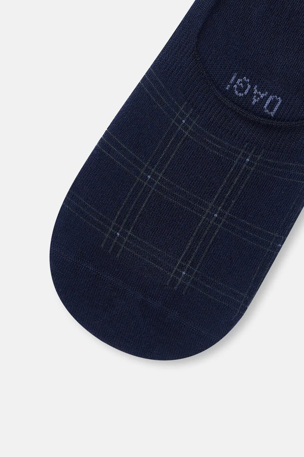 Lacivert-Siyah Erkek 2'li Kare Desen Görünmez Çorap