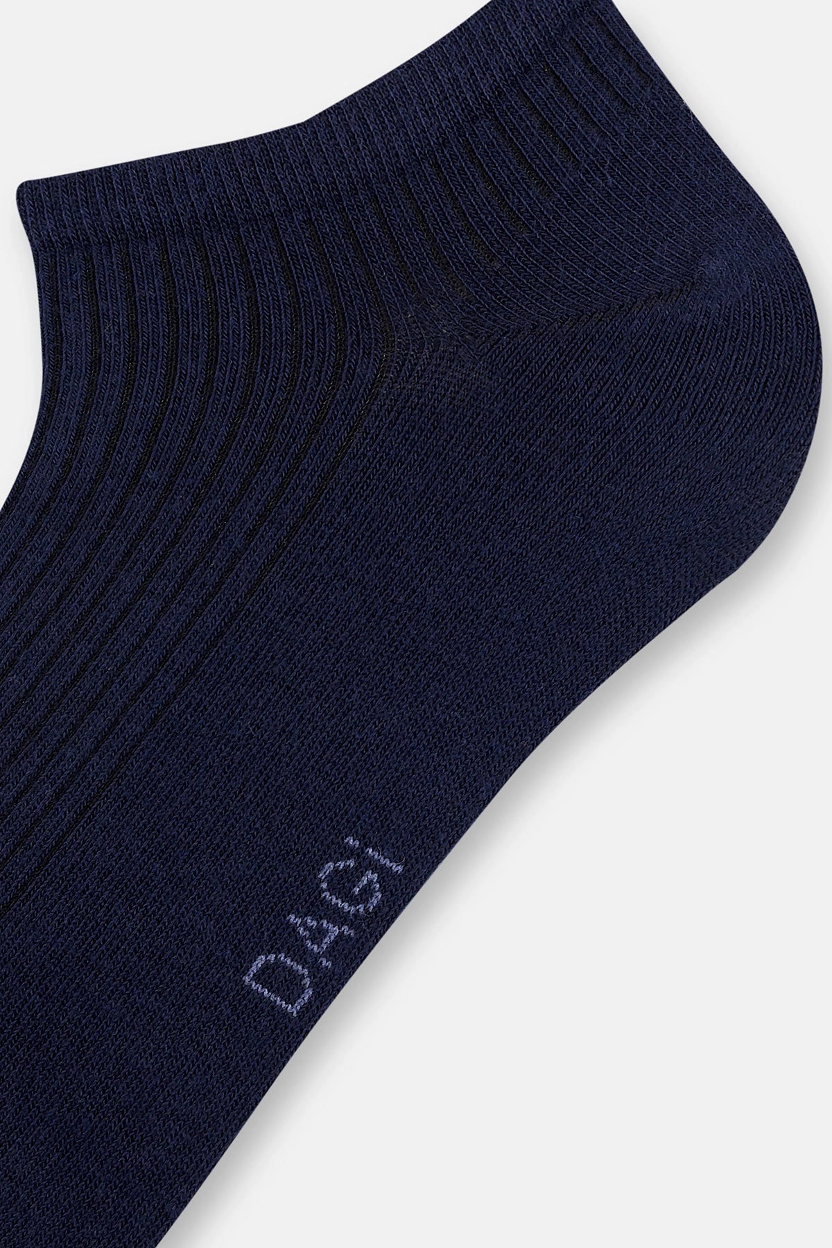 Beyaz-Lacivert Erkek 2'li Çizgili Patik Çorap