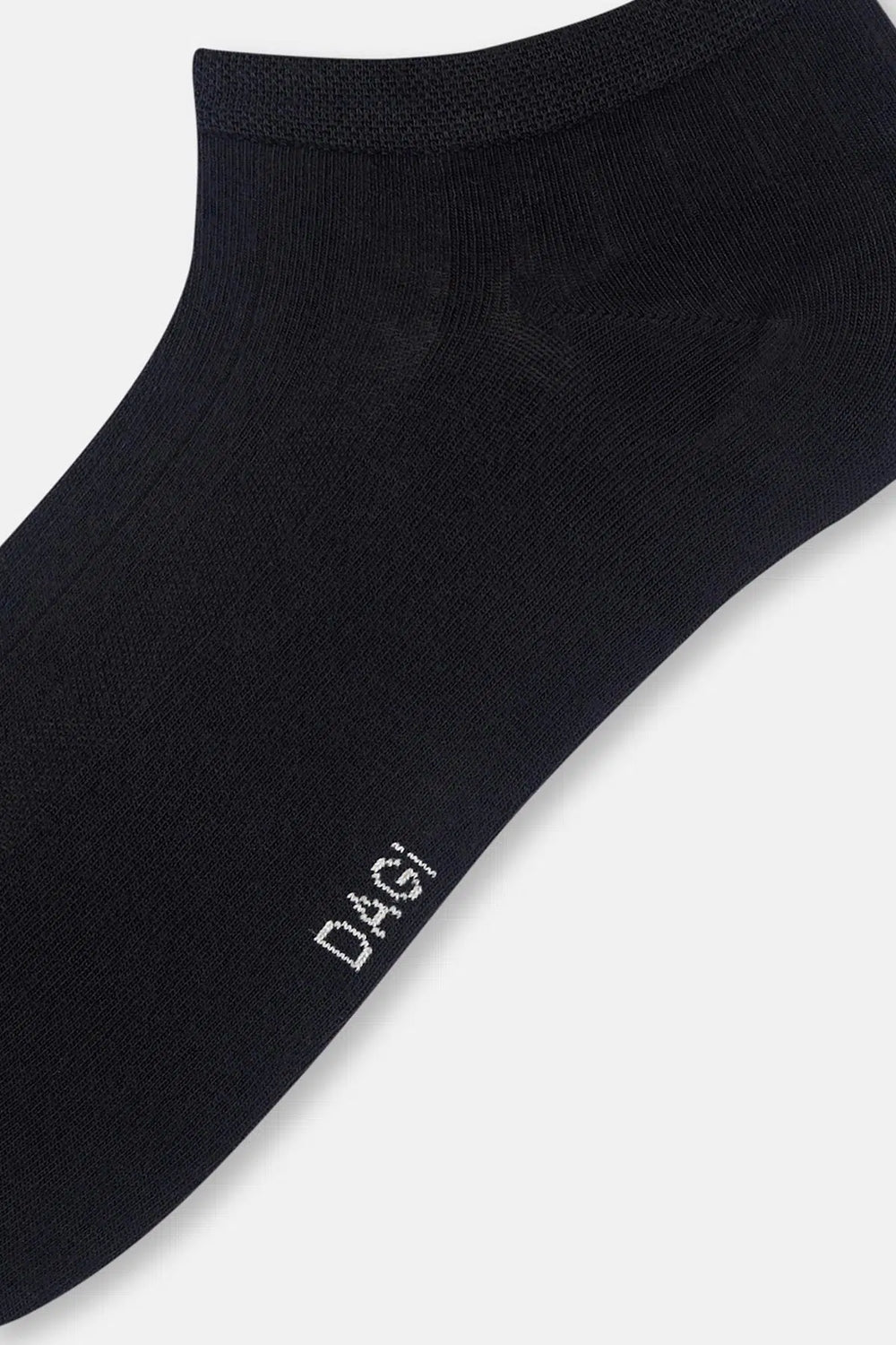 Siyah Erkek Çizgili Bambu Patik Çorap