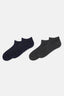 Antrasit-Lacivert Erkek 2'li Dörtgen Desen Patik Çorap