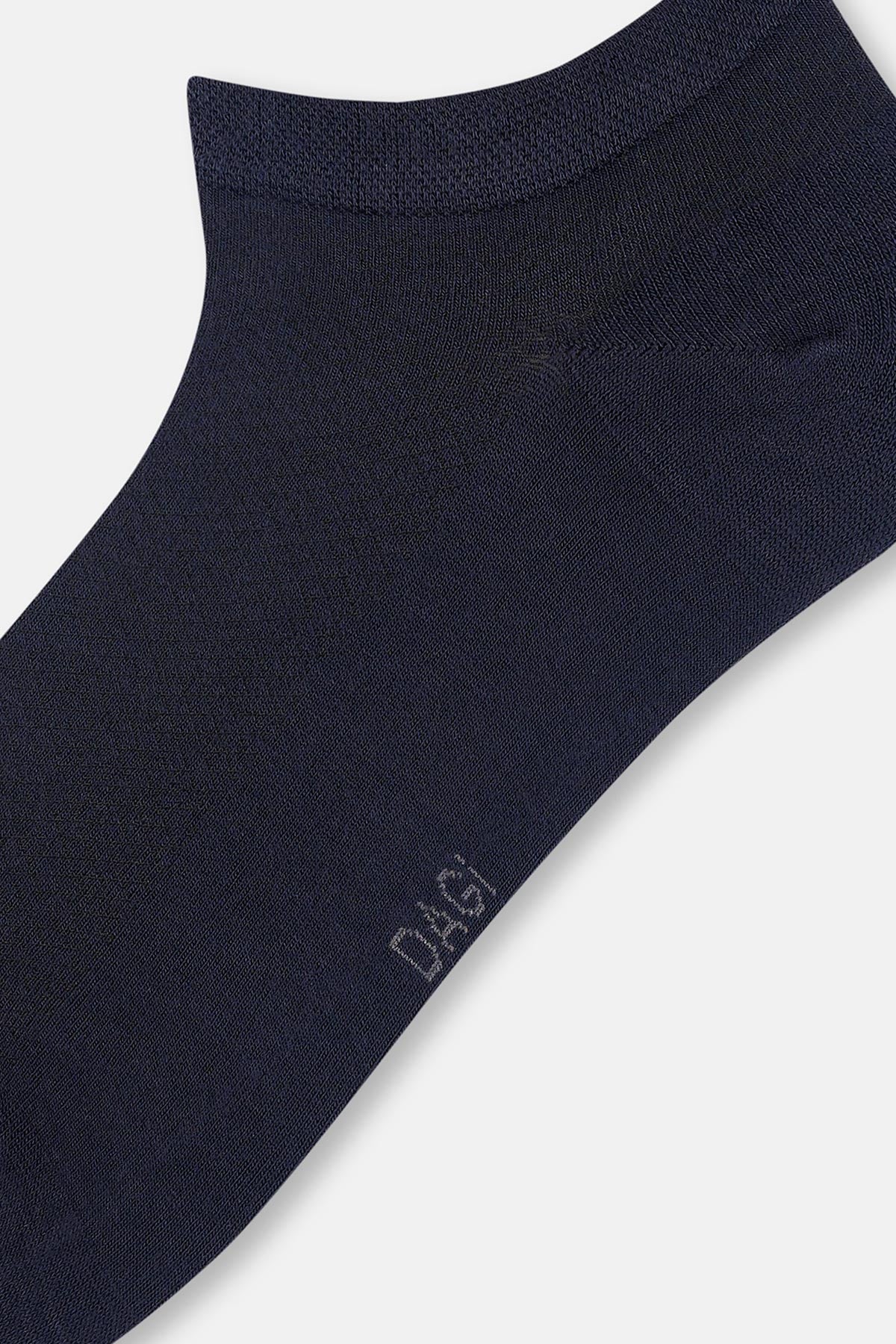 Antrasit-Lacivert Erkek 2'li Dörtgen Desen Patik Çorap