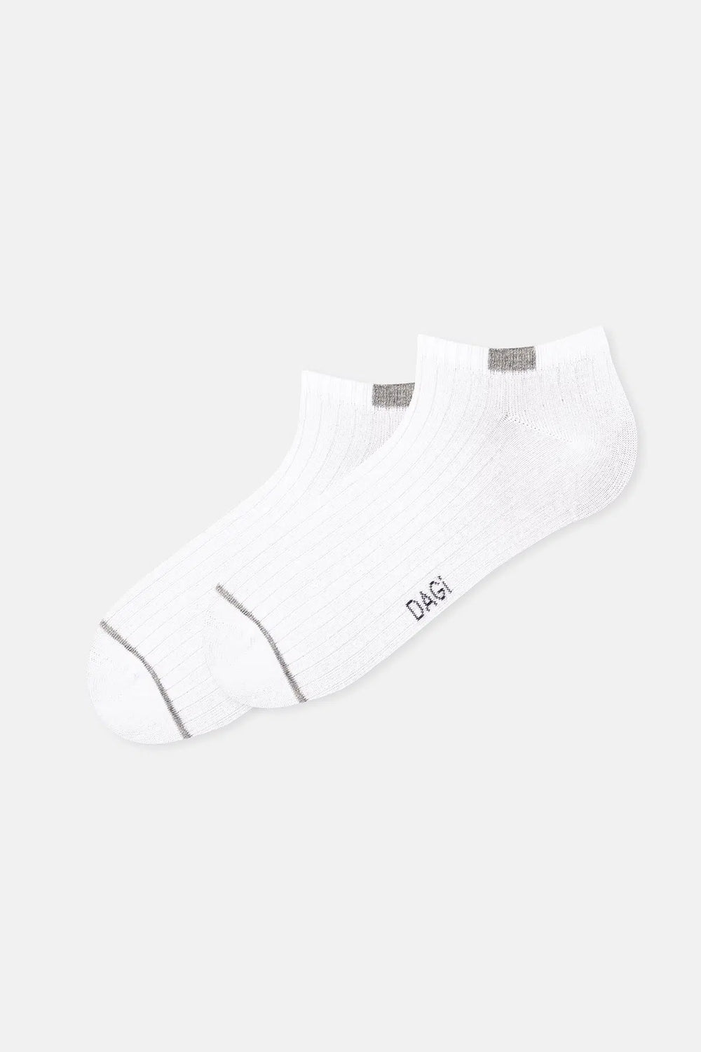 Beyaz Erkek Çizgili Patik Çorap