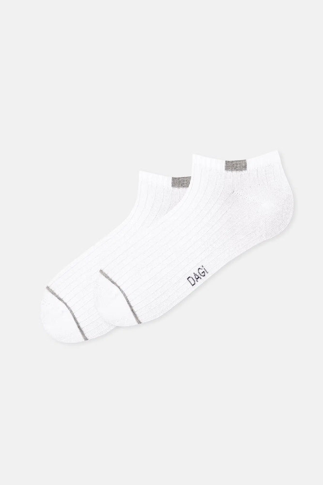 Beyaz Erkek Çizgili Patik Çorap