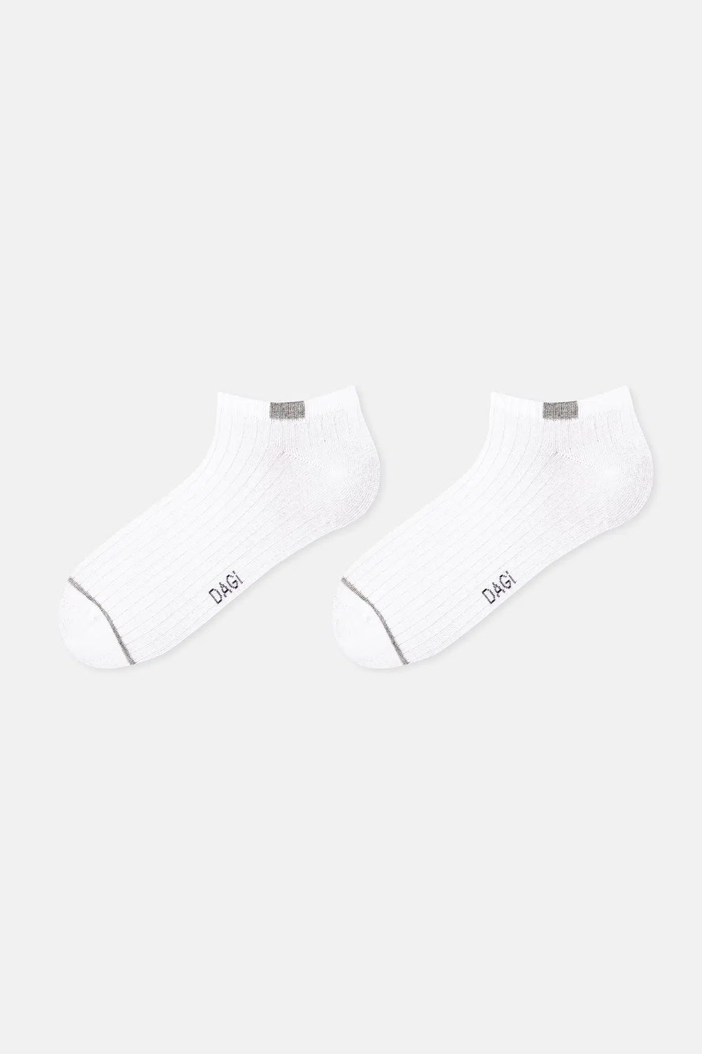 Beyaz Erkek Çizgili Patik Çorap