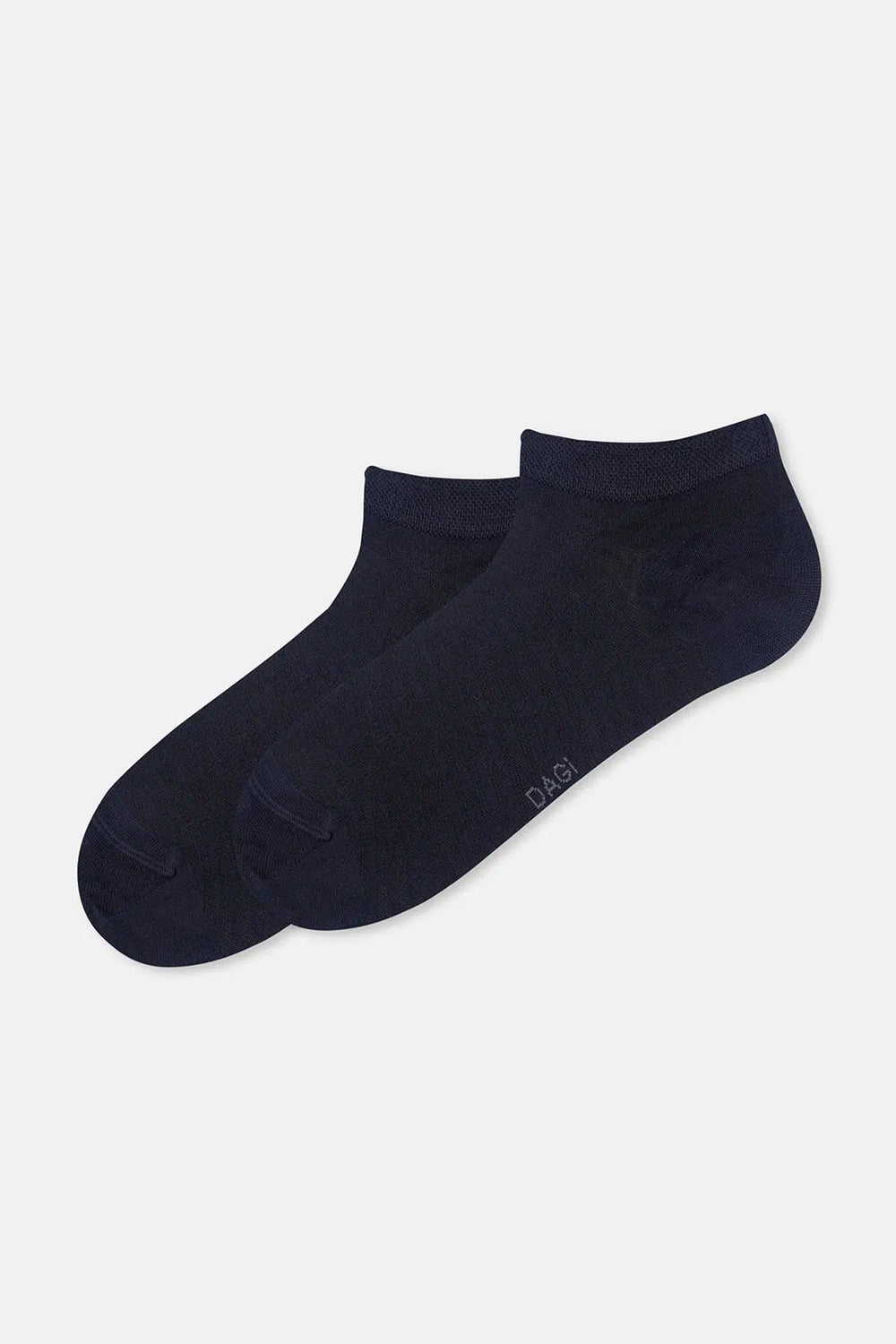 Antrasit-Lacivert Erkek 2'li Çizgili Bambu Patik Çorap