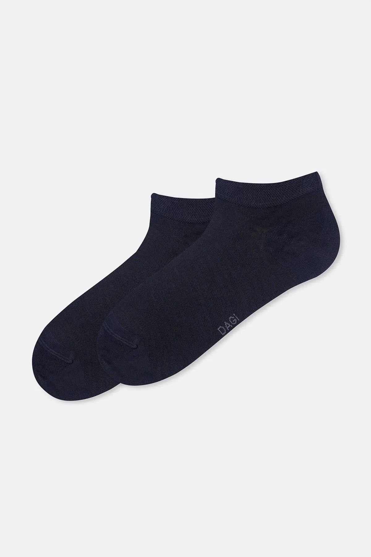 Antrasit-Lacivert Erkek 2'li Çizgili Bambu Patik Çorap