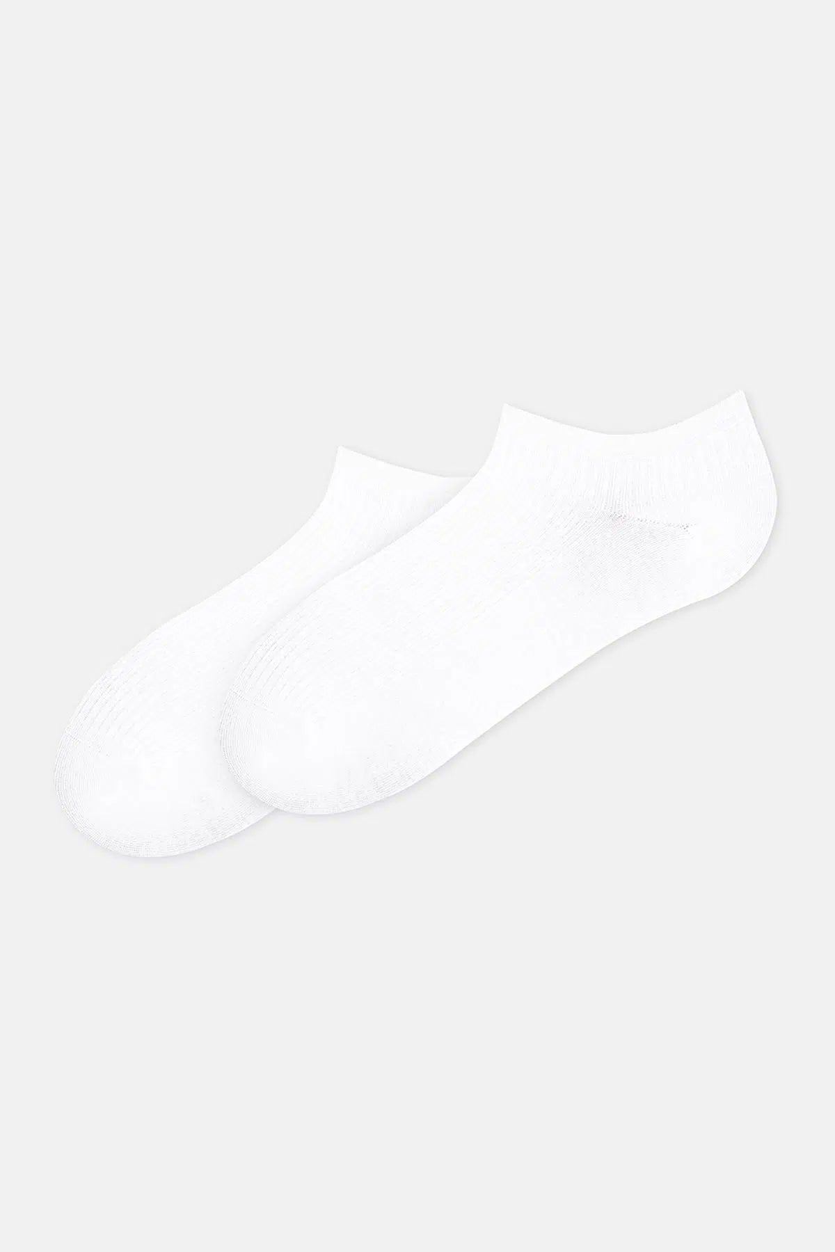 Beyaz Erkek 2'li Bambu Patik Çorap