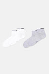 Beyaz-Gri Melanj Erkek 2'li Spor Çorap