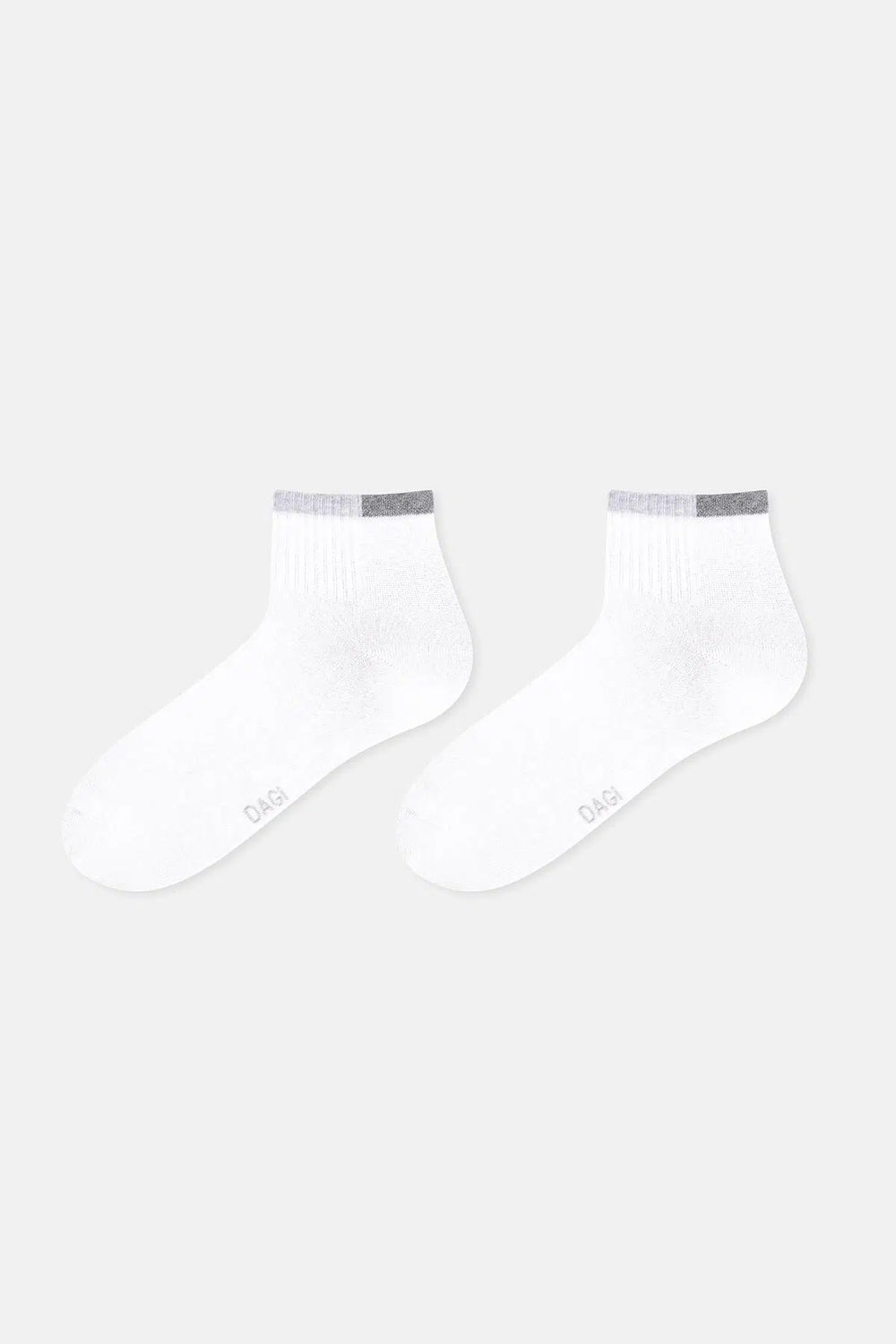 Beyaz-Gri Melanj Erkek 2'li Spor Çorap