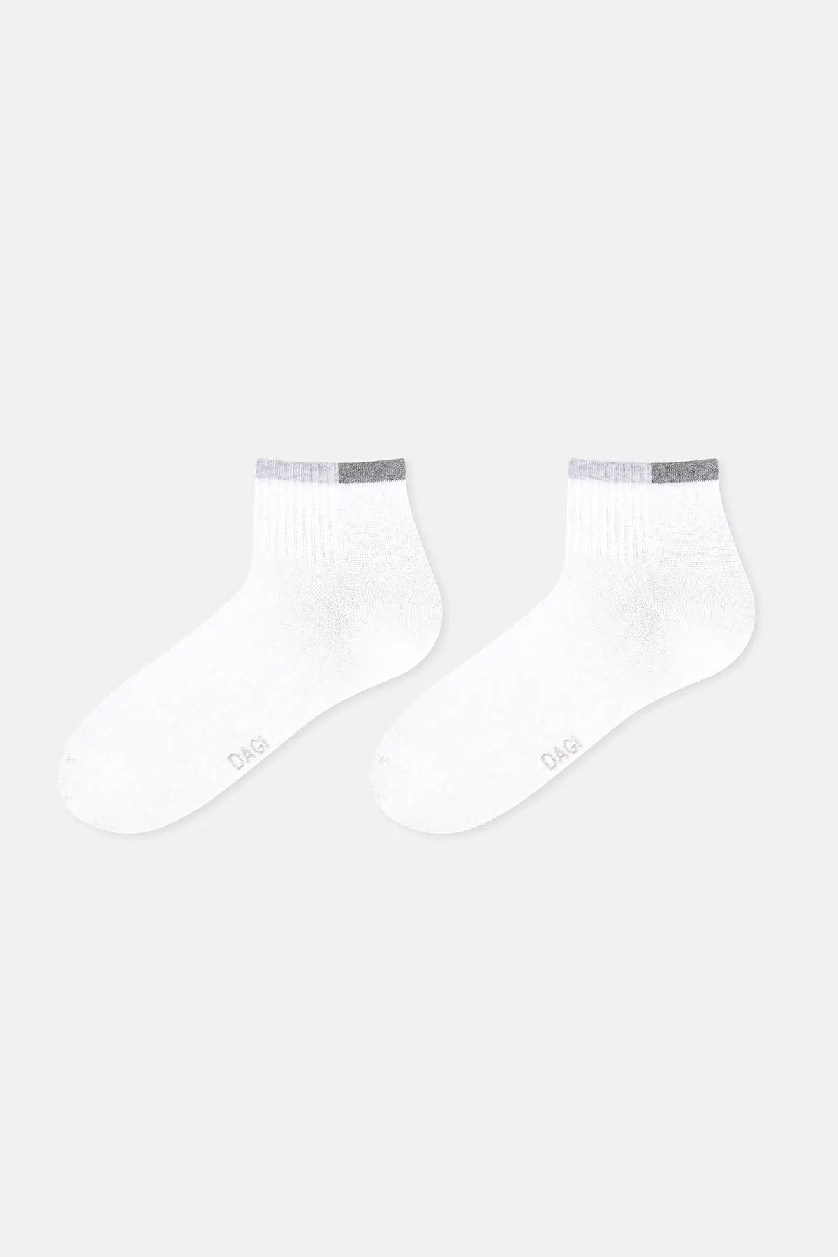 Beyaz-Gri Melanj Erkek 2'li Spor Çorap