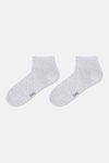 Beyaz-Gri Melanj Erkek 2'li Spor Çorap
