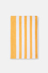 Turuncu Boyuna Çizgi Desenli Kadife Havlu 80X150