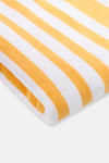 Turuncu Boyuna Çizgi Desenli Kadife Havlu 80X150