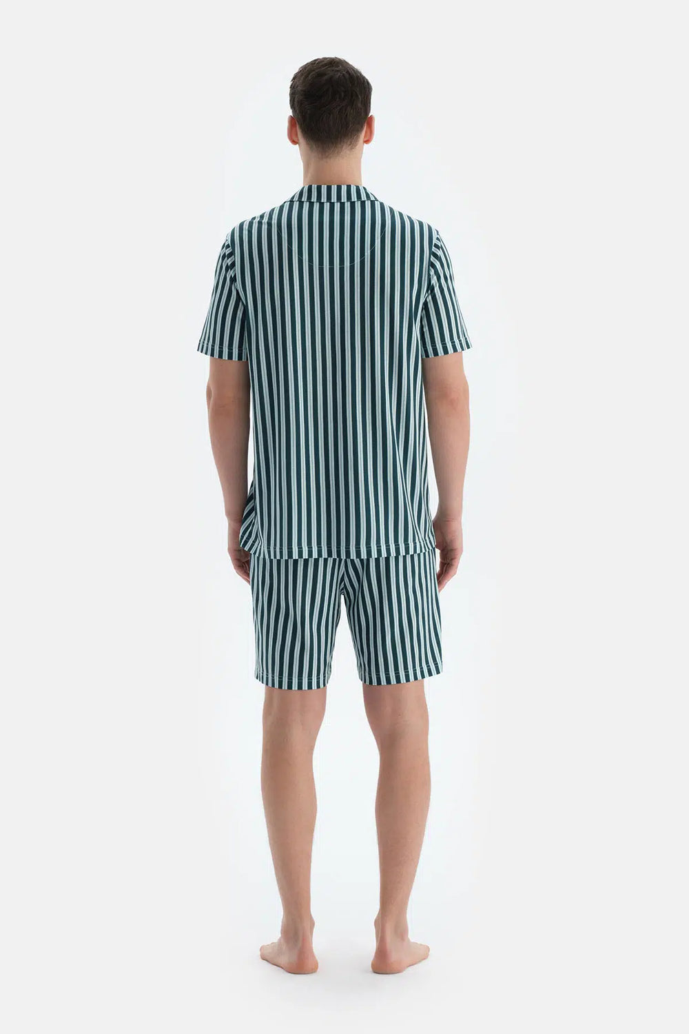 Multicolor Çizgili Gömlek Şort Pijama Takımı