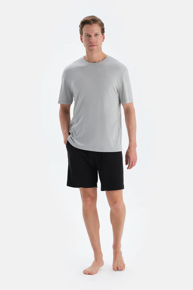 Buz Mavisi Cool Touch Tişört Şort Pijama Takımı