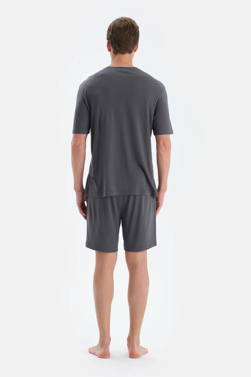 Füme Cool Touch Dikiş Detaylı Tişört Şort Pijama Takımı