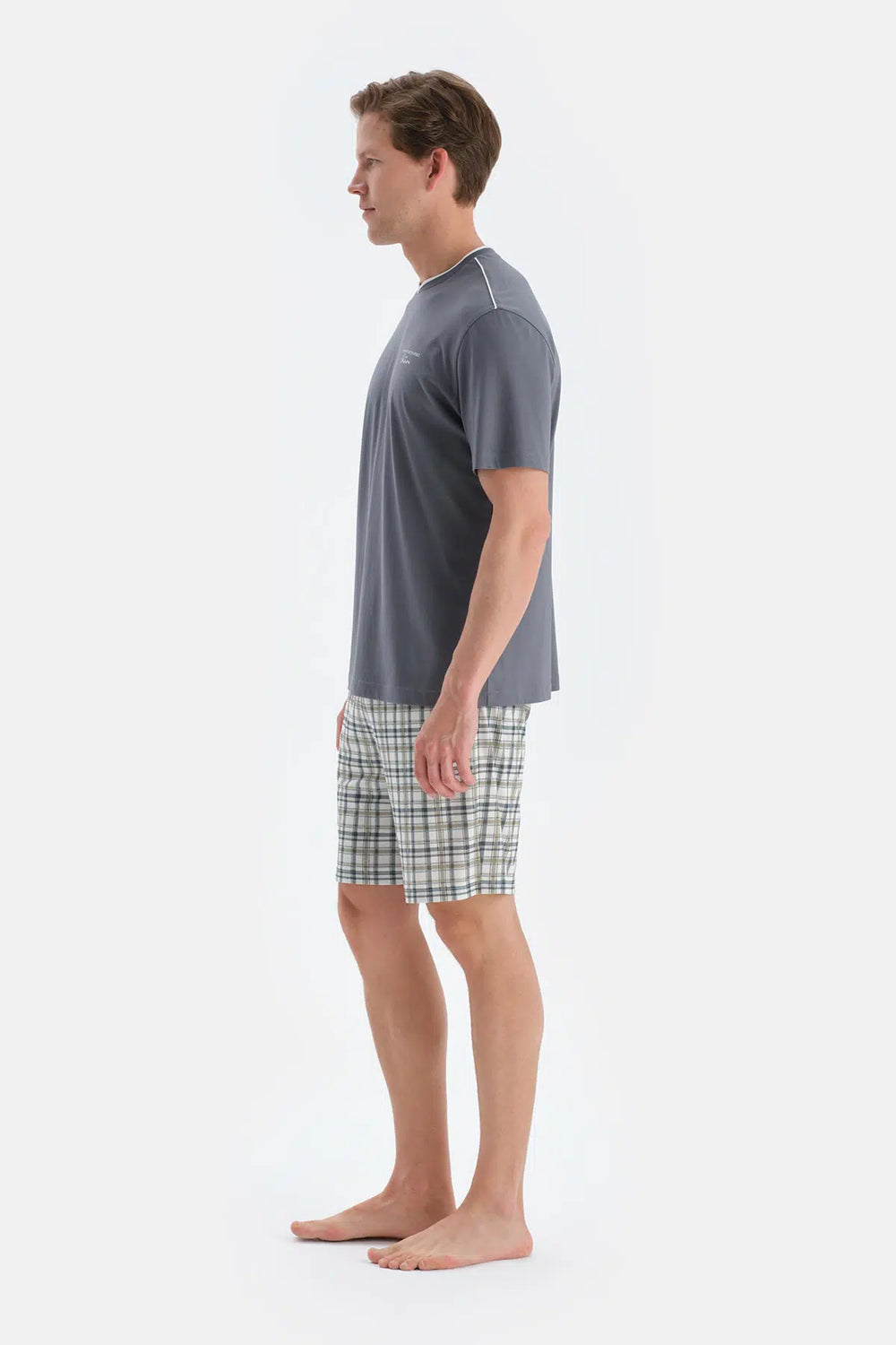 Indigo Bisiklet Yaka Kısa Kollu Tişört Şort Pijama Takımı