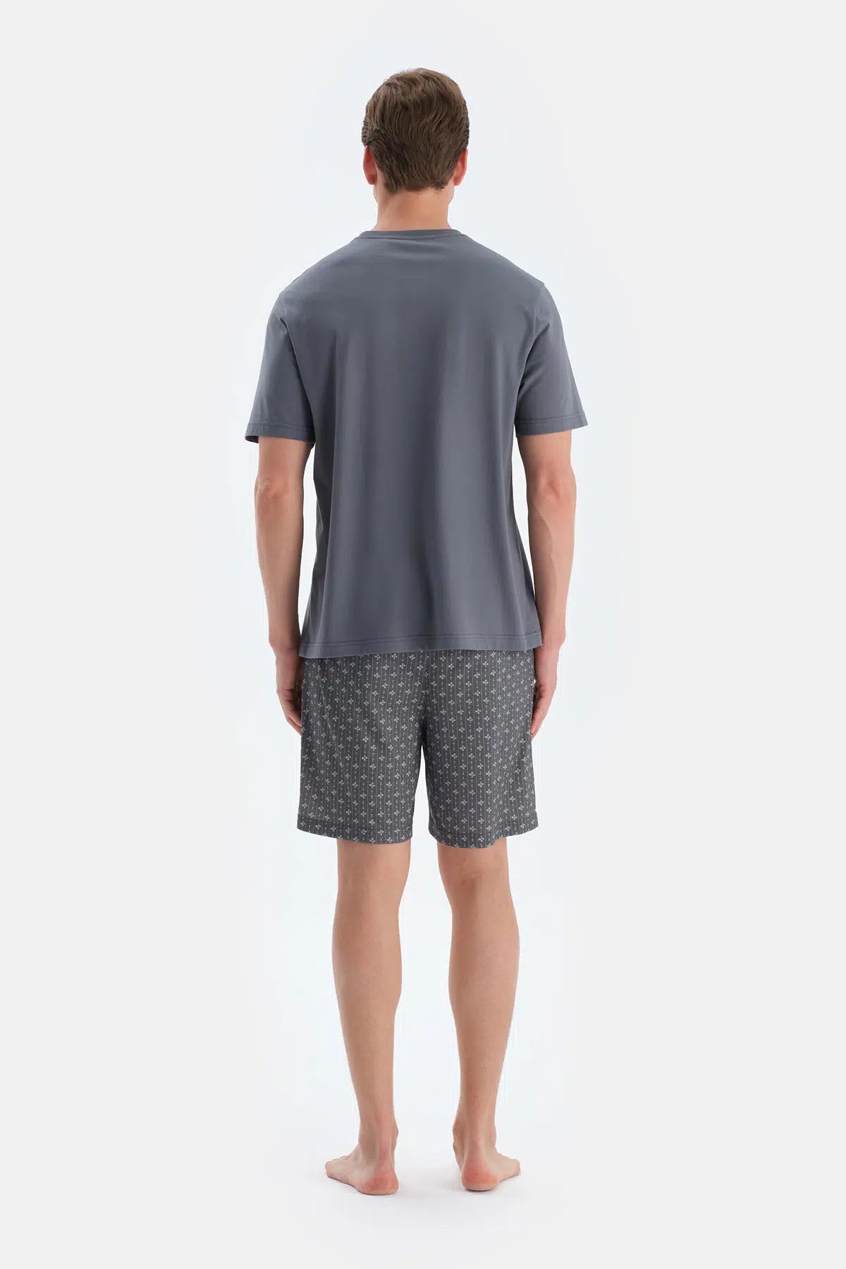 Indigo Baskı Detaylı Kısa Kollu Tişört Şort Pijama Takımı