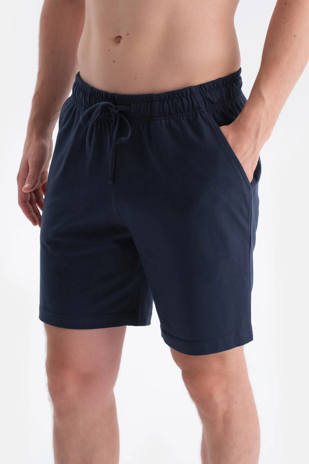 Lacivert Kısa Kollu Cep Ve Nakış Detaylı Tişört Pantolon Pijama Takımı