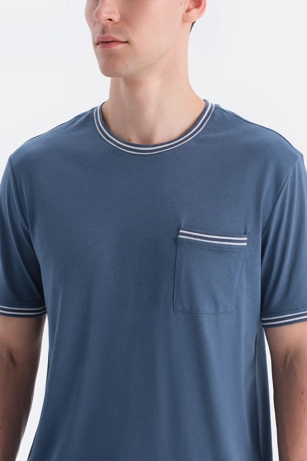 TRİKO BANT DETAYLI TİŞÖRT ŞORT PİJAMA TAKIMI