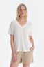 Ekru Cool Touch V Yaka Modal Tişört