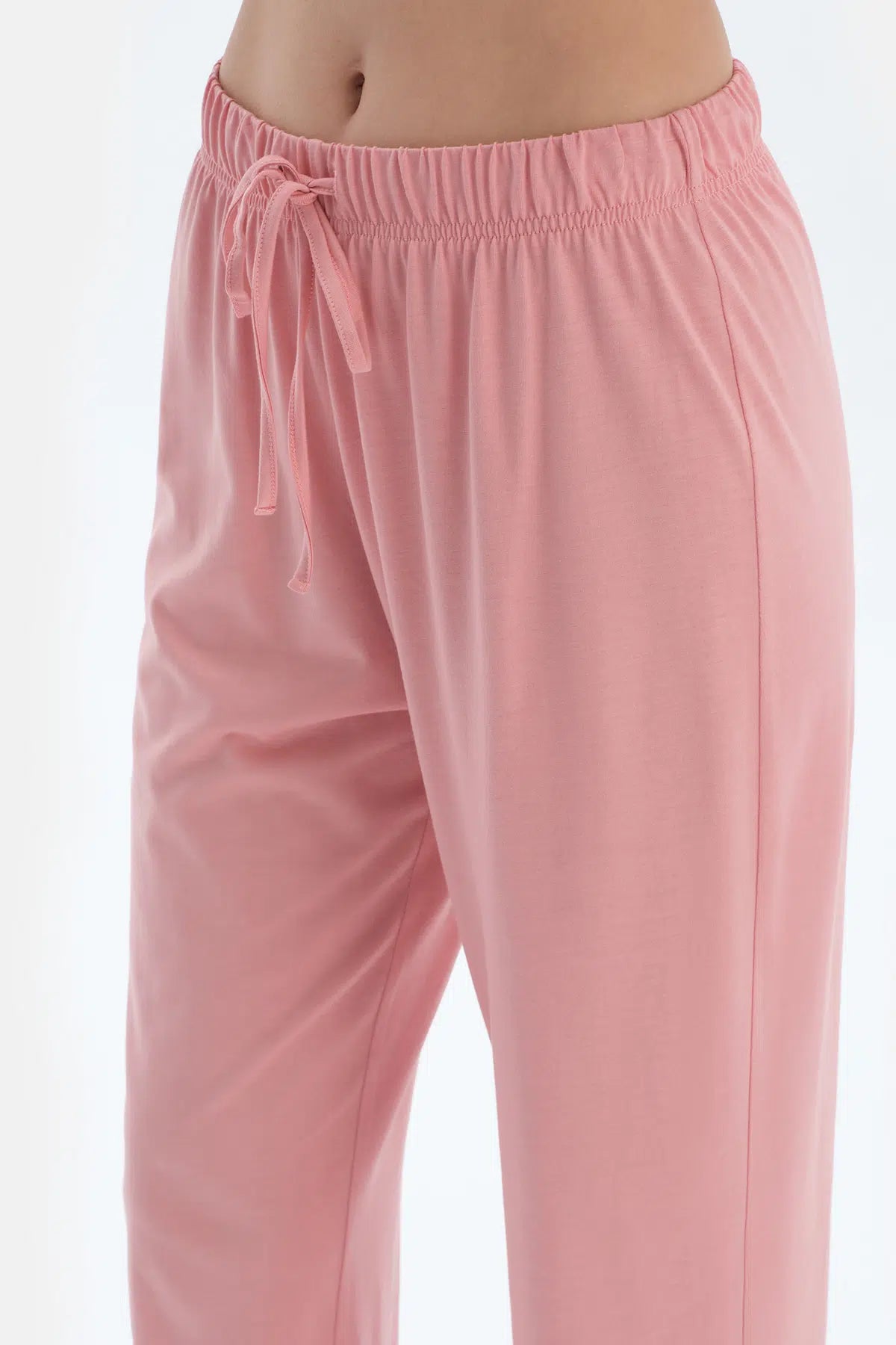 Gül Kurusu Metraj Desenli Ve Düz Ikili Pantolon