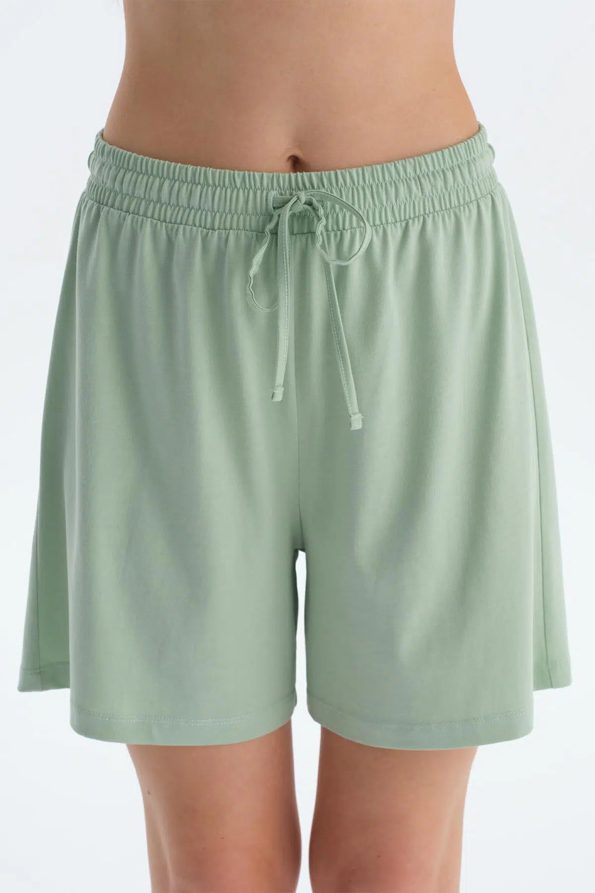 Açık Yeşil Penye Modal Ikili Şort