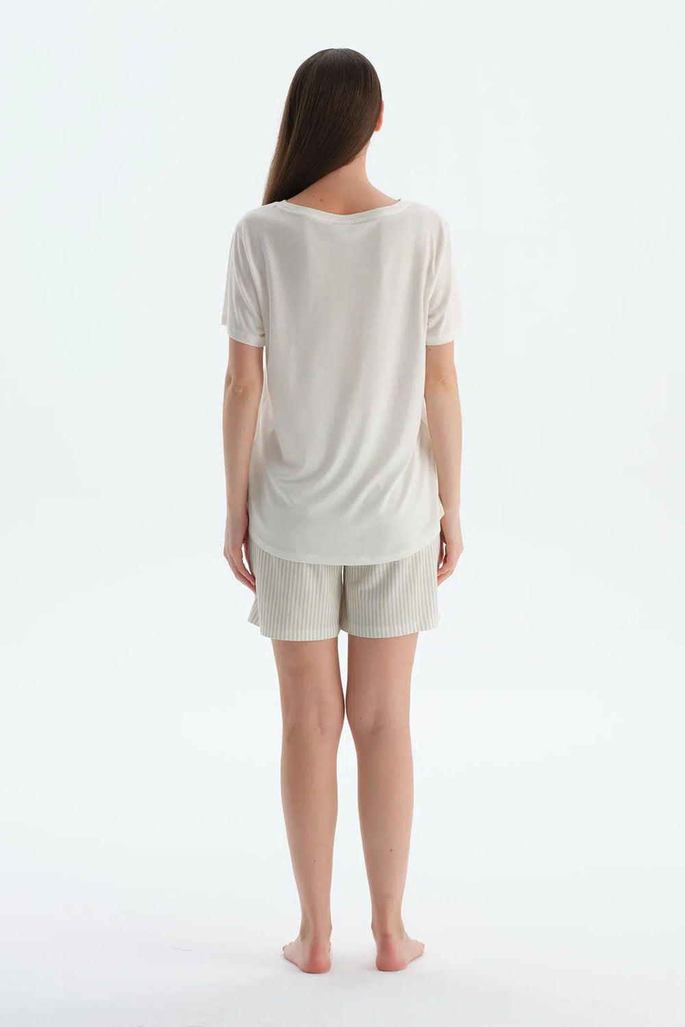 Açık Yeşil Penye Modal Ikili Şort